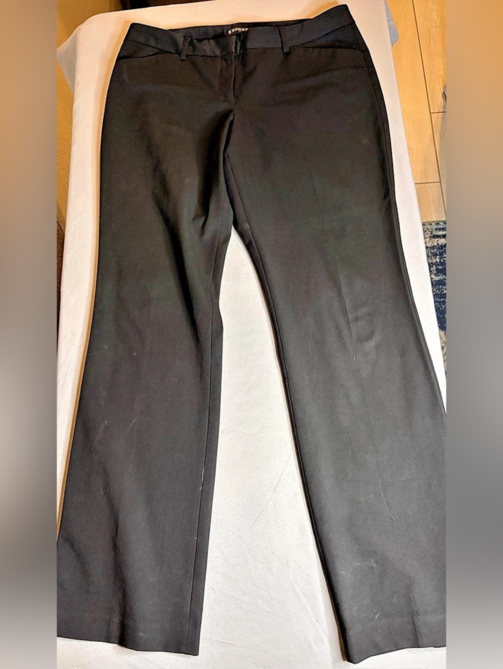 Express Editor Pull-On Boot Cut Bootcut Pants in Black Size 12R